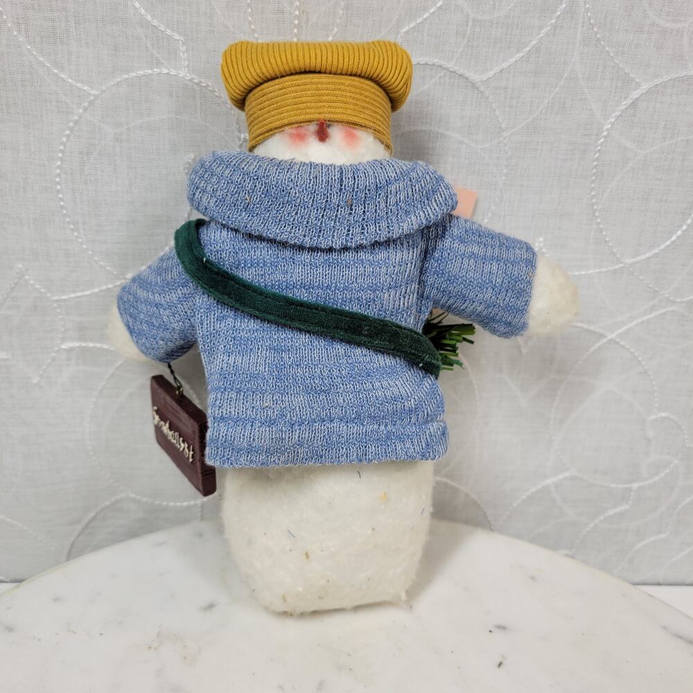 VTG Miss Elle's Collection Snowman 8" Blue Selling Snowballs Hand Crafted New